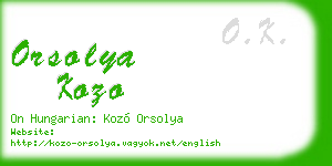 orsolya kozo business card