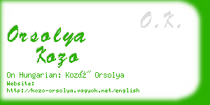 orsolya kozo business card